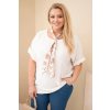 Fashionweek Dámska blúzka Plus Size viskóza so šatkou K71741 Farba: Béžový, Veľkosť: Universal