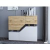 MIRJAN24 Dizajnová policová komoda ALISON - biela / dub wotan