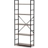 Autronic - Regál, 5 polic, dekor staré dřevo, MDF, černý lak - GD-225 OLW