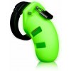 Ouch! Glow in the Dark Silicone Cock Cage 3,5'', silikónový pás cudnosti pre mužov 90 mm