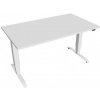 Pracovný stôl Motion, ZO, 3S, 140x61 - 128x80 cm, biela/biela - 1 kus - 1 KS - základné - 60 mesiacov - 80 cm - elektrický polohovateľný - stôl - Hobis - Biela - Motion - 140 cm - 60,5 - 129,5 cm HOBI