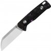 ! QSP Knife Baby Penguin 14C28N, 2 tone stonewash-satin, Purple shredded CF QS130BP-E1