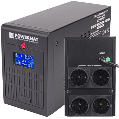 PowerMat Záložný zdroj UPS 1200VA 720W 2x 7AH PM-UPS-1200M