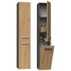 TOP E-SHOP Kúpeľňová skrinka NEL IV s košom Antracit + dub artisan