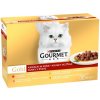 Gourmet Gold kúsky v šťave hovädzie/morka s kačkou/losos s kuraťom/kura s pečeňou 12 x 85 g