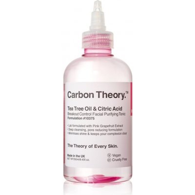 Carbon Theory Tea Tree Oil & Citric Acid hĺbkovo čistiace tonikum pre problematickú pleť, akné 250 ml