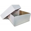 Krabice s vekom FEFCO 0331 - 150x150x80mm 3VVL biela-hnedá