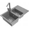 MEXEN/S MEXEN/S - Gaspar granitový drez 1.5 s odkvapkávačom vrátane batérie Rita, šedý 6507-71-670300-71