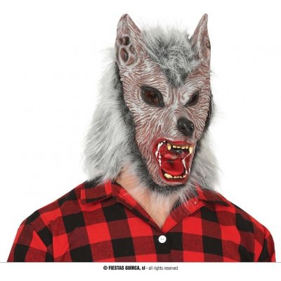 Latexová maska vlka s hřívou extra