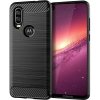 Beweare Ohybný carbon kryt na Motorola Moto One Pro / Zoom - čierny