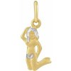 Zlatý přívěsek znamení zvěrokruhu Panna z bílého a žlutého 14kt zlata