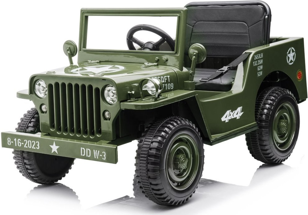 Mamido Detský elektrický vojenský Jeep Willys svetle zelená