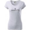 Jesus Saved My Life kríž ekg - Dámske tričko Pure - 2XL ( Svetlosivý melír )