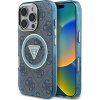 Guess - IML Metal Glitter 4G Circle Triangle MagSafe obal na iPhone 16 Pro Max - modrý KF2347814