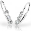 Cutie Jewellery Detské naušnice z bieleho zlata C2255B White veľkosť: 15*3mm