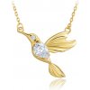 MINET JMG0325WGN45 - Zlatý náhrdelník Kolibrík s bielym zirkónom Au 585/1000 2,75g