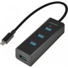 AXAGON HUE-S2C, 4x USB 3.0 CHARGING hub, micro USB nap. konektor, kabel USB-C 40cm