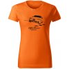 T-ričko Alfa Romeo Giulia dámske tričko Farba trička: Oranžová, Farba potlače: Čierna, Veľkosť: M
