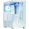 Zalman skříň P10 White / miniT / 1x120mm fan ARGB / USB 3.0 / USB-C / temperované sklo / bílá