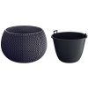 PROSPERPLAST Kvetináč s vkladom SPLOFY BOWL 29 cm antracit