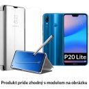 Puzdro a kryt na mobilný telefón Huawei Púzdro Luxria Clear View Huawei: P20 Strieborné