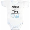 Body krátky rukáv s vtipným textom Baby Nellys Máma+Táta chalan