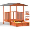 Spielwerk 109564 Pieskovisko s verandou Merle smrekový masív 130x130x143cm