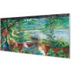 Sklenený obklad do kuchyne Art stretnutie pri jazere 100x50 cm