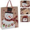 Vianočná darčeková taška, 26x32x10cm, veľkosť L, hnedá, rôzne motívy (sob, snehuliak alebo tučniak)