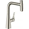 Hansgrohe Metris Select M71 Drezová batéria s vyťahovacou sprchou, 2-polohová, nerezová oceľ 73817800