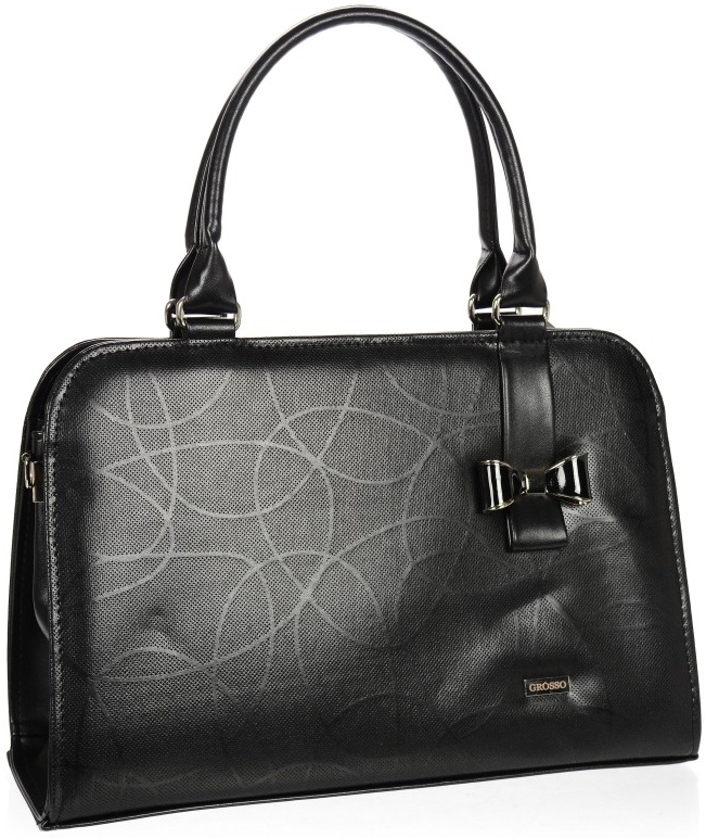 Grosso Barebag Čierna elegantná dámska kabelka s mašľou S411