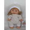 Marina & Pau – panenka holčička 26 cm v pleteném overalu (Nenote Party 26 cm – španělská panenka Marina & Pau)