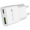 Univerzálna nabíjačka USB Natec RIBERA GaN SLIM, 20 W, 1X USB-A + 1X USB-C, Biela NUC-2376