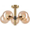 Lamkur | Luster na tyči ROLLO 5xE14/5W/230V zlatá/dymová béžová | LM-5.218/ZŁOTY/E14
