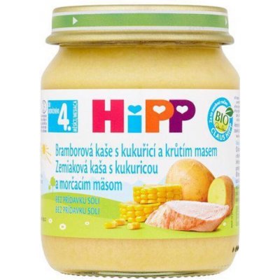 HiPP BIO Zemiaky a kukurica s morčacím mäsom 125 g