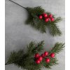 lacne-dekoracie.sk ihličnatá vetvička Smrek PE s červeno-bordovými guľkami 38cm