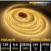 LEDprodukt PROFI LED pásik 128LED/m SMD2835 9,6W/m teplá biela IP20 24V - vysokosvietivý