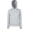 Fruit of the Loom Mikina Classic Lady-Fit Hooded Sweat s kapucí, dámská COT-16203861002 M Melír šedá