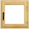 Jednoduché Drevené okno O1, P, 60 × 60 cm, bežné sklo, pravé, borovica