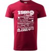 1980 v kocke - Klasické pánske tričko vyššej gramáže - 2XL ( Marlboro červená )