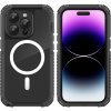 AppleMix Kryt + tvrdené sklo pre Apple iPhone 14 Pro - odolný - kovový rám - MagSafe - čierny