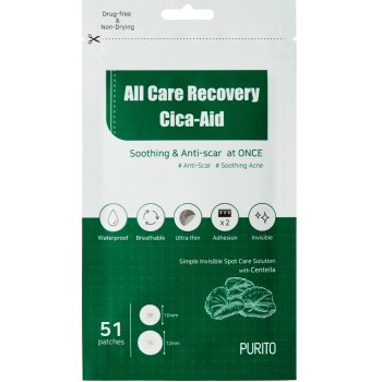 Purito All Care Recovery Cica-Aid lokálne náplasti na liečbu nedokonalostí 51 ks