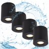 Stropné svietidlo Ledhoff čierne okrúhle 4x GU10 IP54