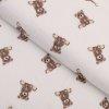 Mušelín dvojitá gázovina MSN-064 Medvedíky na krémovo bielom - metráž šírka 140 cm