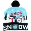 STREND PRO Čiapka Strend Pro X-mas Let it snow modrá L, 4x SMD LED, USB nabíjanie