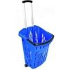 Nákupný košík na kolieskach, objem 38 litrov, modrý plast