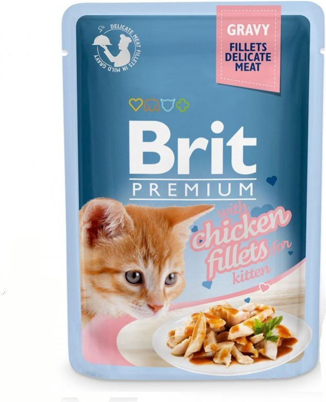 Brit Premium Cat Delicate Fillets in Gravy with Chicken for Kitten 85 g