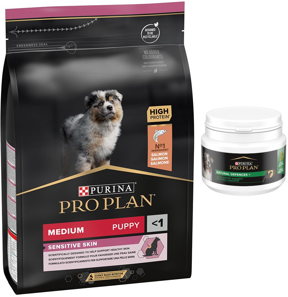 Pro Plan Medium Puppy Sensitive Skin OptiDerma 3 kg 7 kg od 17,49 € -  Heureka.sk