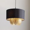 Lucande Malviras textilná závesná lampa, dekorácia listov 1 svetlo. - 9639655