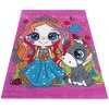 DY Detský ružový koberec s motívom Princezná 115 Rozmer: 120x170 cm